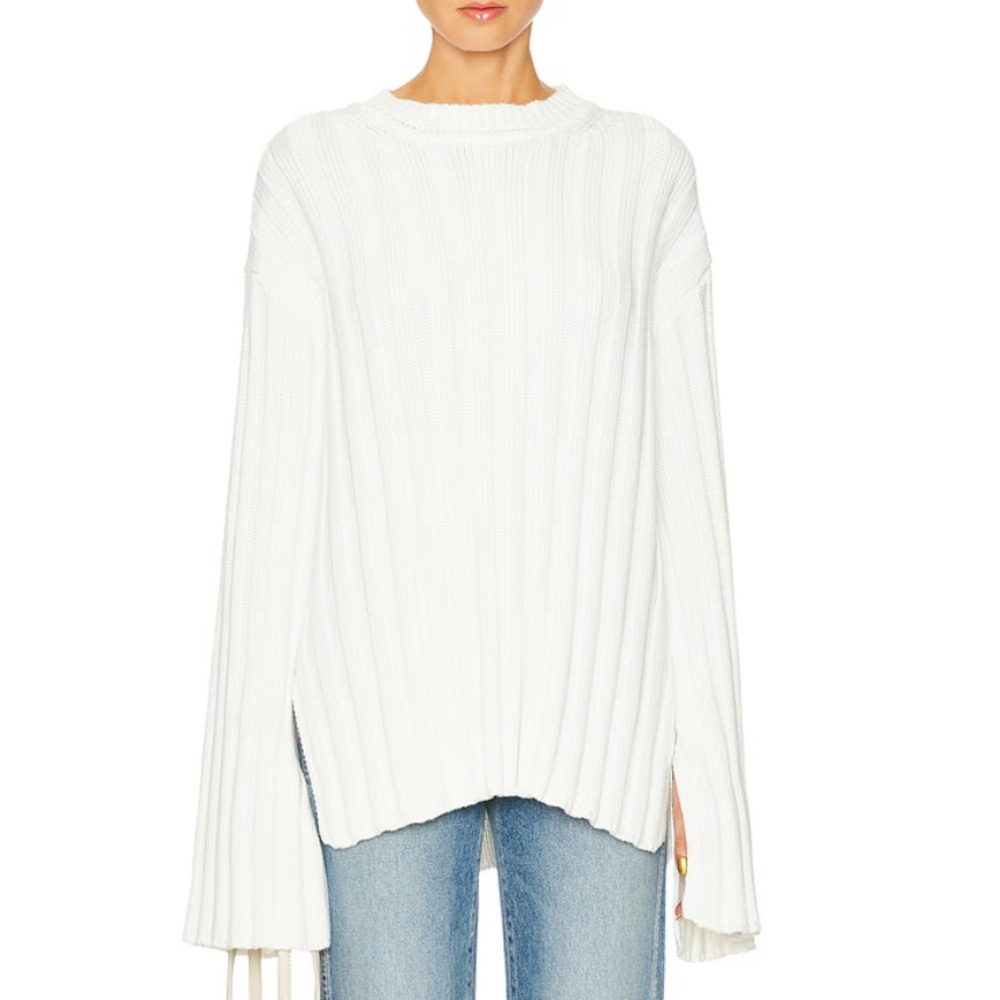 NWT Eaves Ivory Chunky Ribbed Knit Sweater